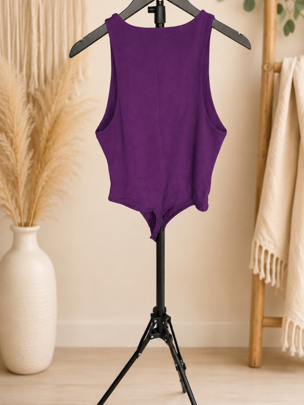 Babaton Deep Purple Scoop-Back Bodysuit